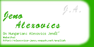 jeno alexovics business card